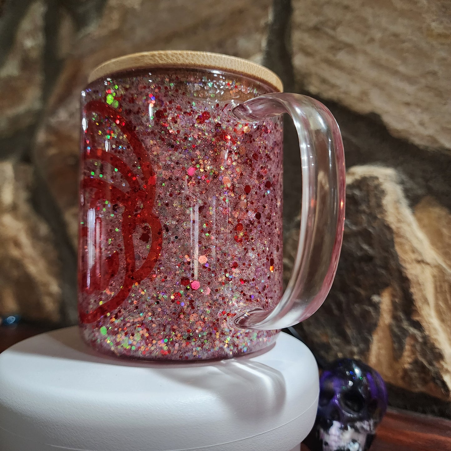 9OZ SUBLIMATABLE GLASS COFFEE MUG GLITTER GLOBE- Special designed