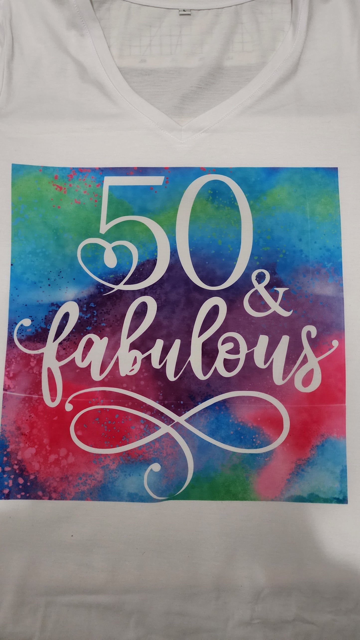 Infusible ink t-shirt size Large 50 and fabulous