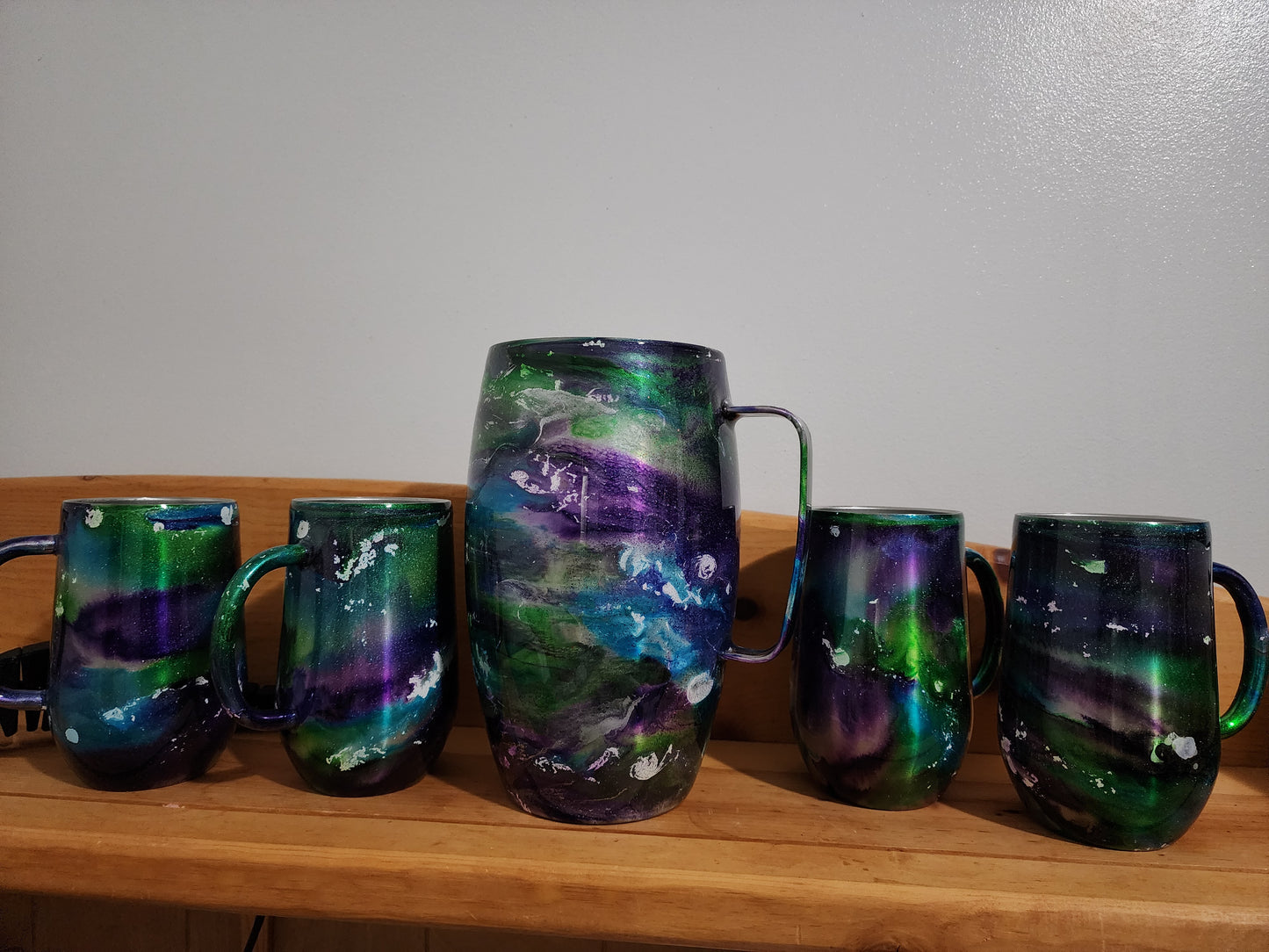 Brand new Stainless steel 64oz Pitcher w/ 4-16oz Mug-insulated, lid and straws as on the pictures