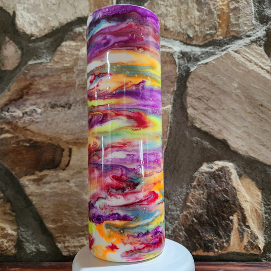 30oz Skinny Tumbler with Lip and straw/Glow