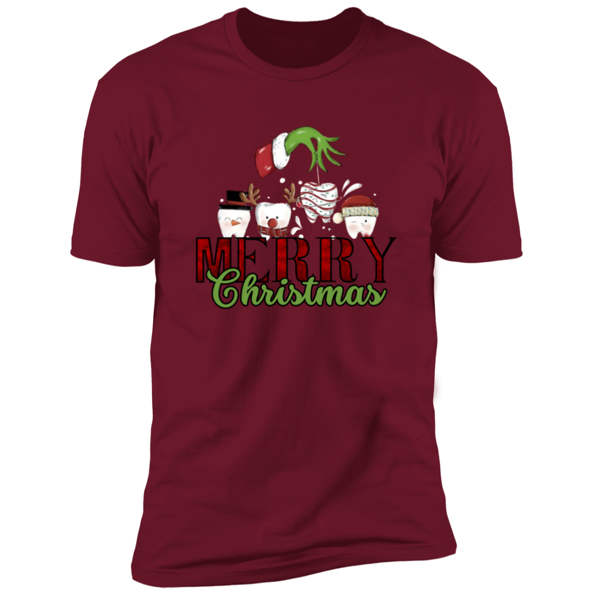 Christmas Teeth T-Shirt, Dentist Shirt, Christmas Gift For Dentist, Xmas Pediatric Dentist Top, Dental Hygiene, Dentist Life Clothing Premium Short Sleeve Tee