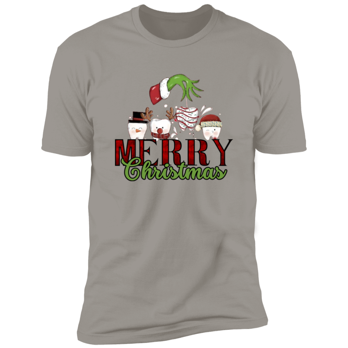 Christmas Teeth T-Shirt, Dentist Shirt, Christmas Gift For Dentist, Xmas Pediatric Dentist Top, Dental Hygiene, Dentist Life Clothing Premium Short Sleeve Tee