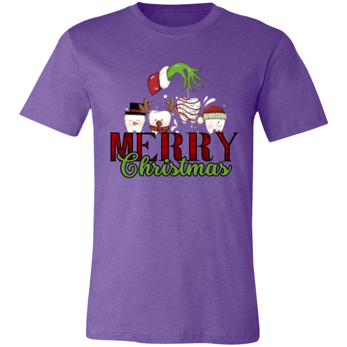 Comfort Colors Christmas Teeth Shirt - Cute Dental Gift for Dentist - Holiday Tee w/ Dental Squad Design Unisex Jersey Short-Sleeve T-Shirt